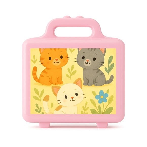 Maleta Plástica Personalizada 12x10cm Gatinhos