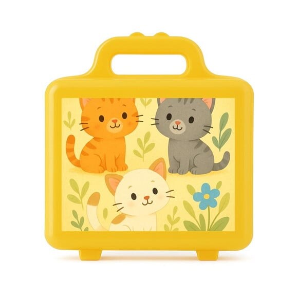 Maleta Plástica Personalizada 12x10cm Gatinhos