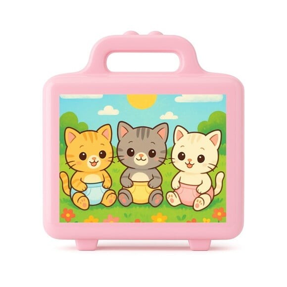 Maleta Plástica Personalizada 12x10cm Gatinhos Baby