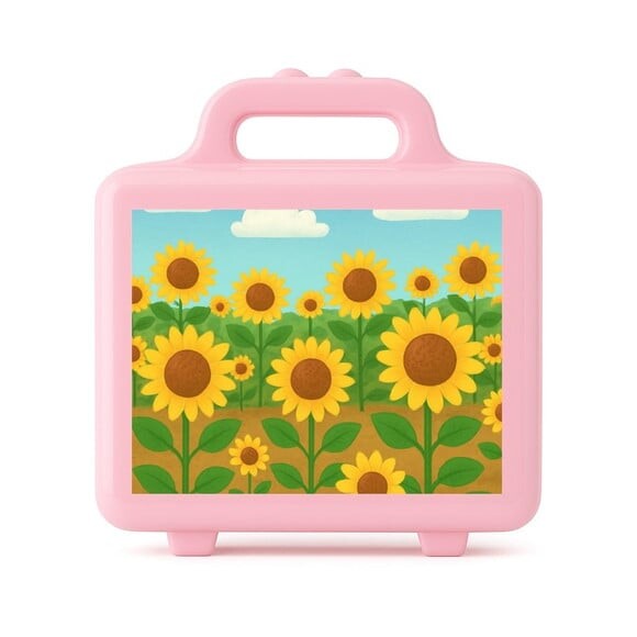 Maleta Plástica Personalizada 12x10cm Girassóis