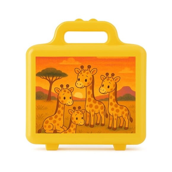 Maleta Plástica Personalizada 12x10cm Girafinhas