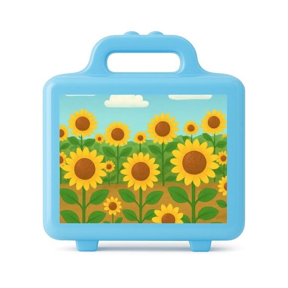 Maleta Plástica Personalizada 12x10cm Girassóis