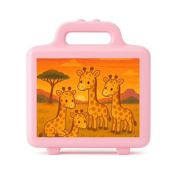 Maleta Plástica Personalizada 12x10cm Girafinhas