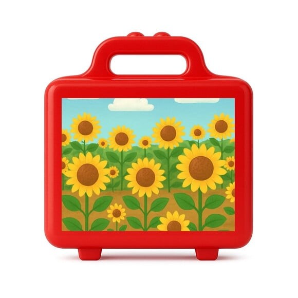 Maleta Plástica Personalizada 12x10cm Girassóis