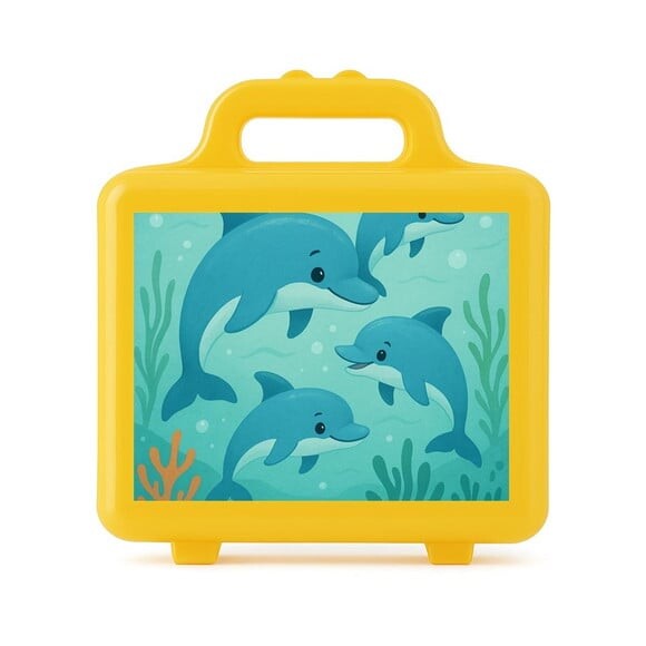 Maleta Plástica Personalizada 12x10cm Golfinhos