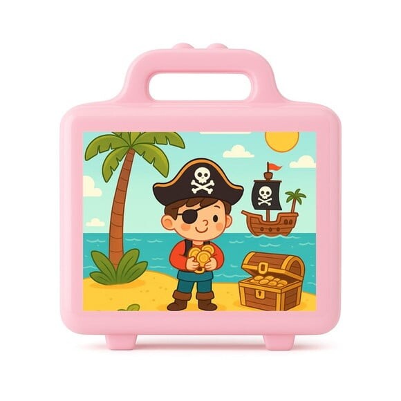 Maleta Plástica Personalizada 12x10cm Ilha Pirata