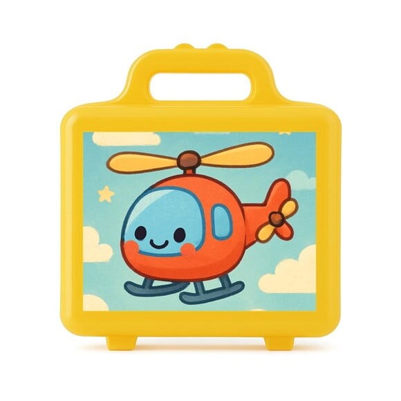 Maleta Plástica Personalizada 12x10cm Helicóptero
