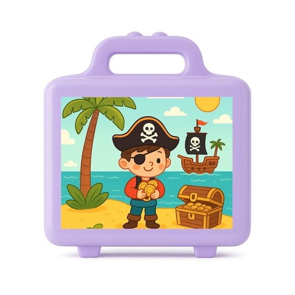 Maleta Plástica Personalizada 12x10cm Ilha Pirata