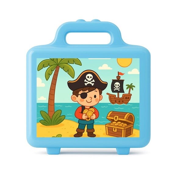 Maleta Plástica Personalizada 12x10cm Ilha Pirata