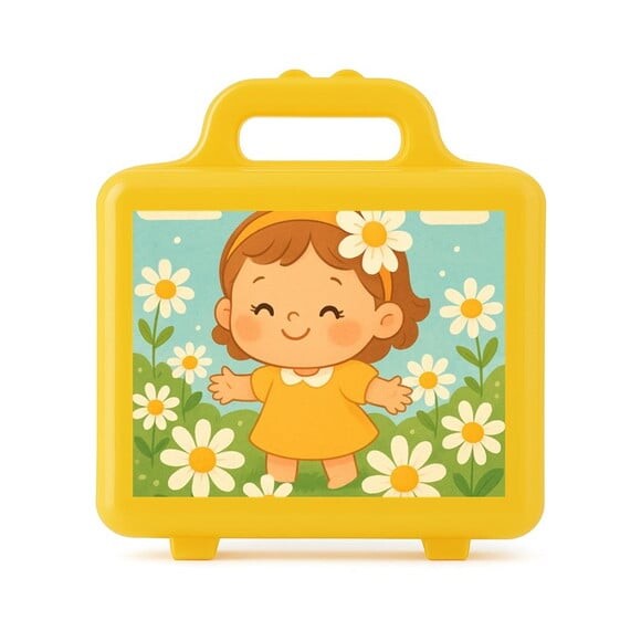 Maleta Plástica Personalizada 12x10cm Jardim das Margaridas