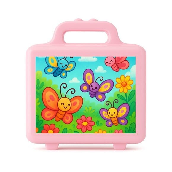 Maleta Plástica Personalizada 12x10cm Jardim das Borboletas