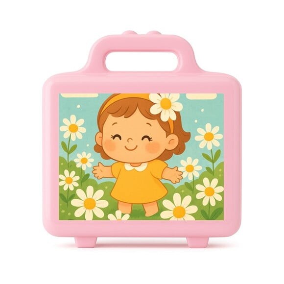 Maleta Plástica Personalizada 12x10cm Jardim das Margaridas