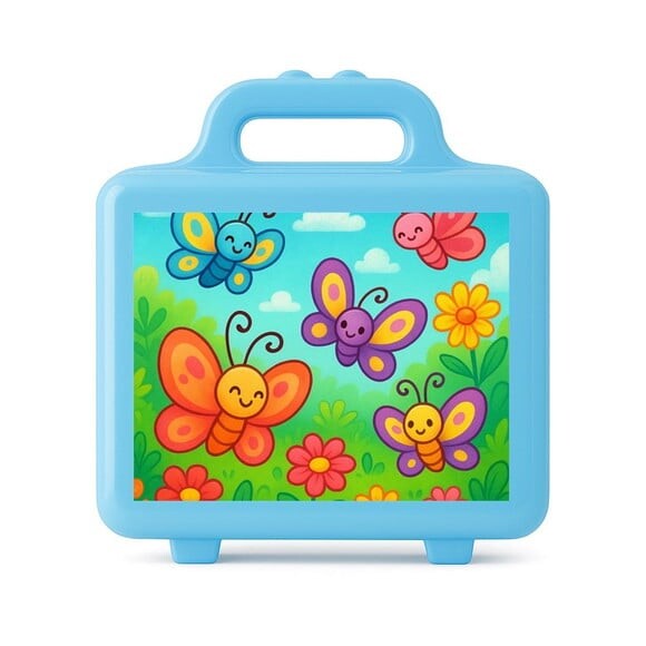 Maleta Plástica Personalizada 12x10cm Jardim das Borboletas