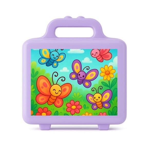 Maleta Plástica Personalizada 12x10cm Jardim das Borboletas