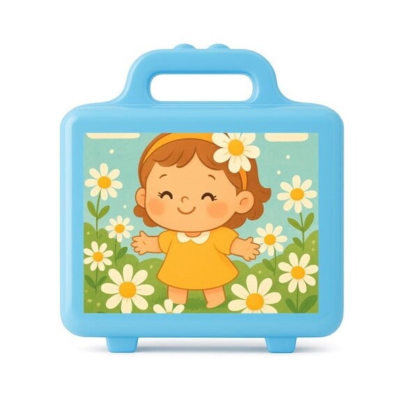 Maleta Plástica Personalizada 12x10cm Jardim das Margaridas