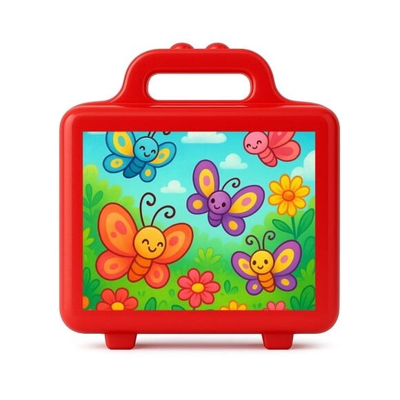 Maleta Plástica Personalizada 12x10cm Jardim das Borboletas