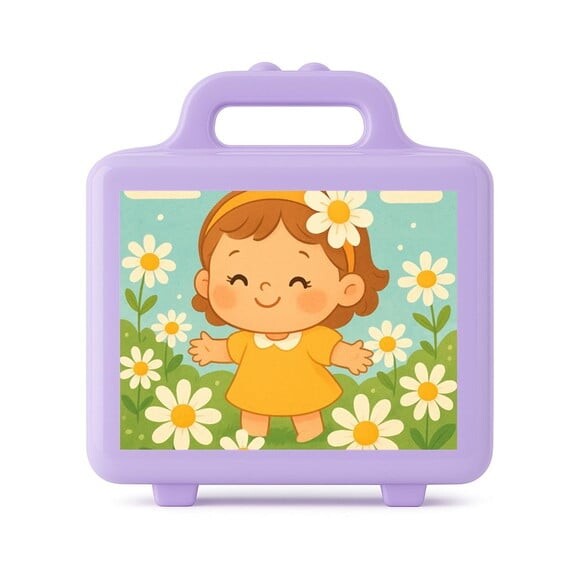 Maleta Plástica Personalizada 12x10cm Jardim das Margaridas