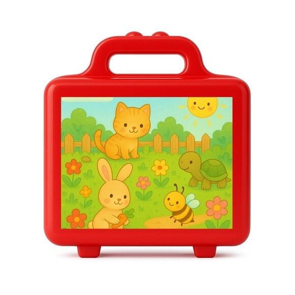Maleta Plástica Personalizada 12x10cm Jardim dos Bichinhos
