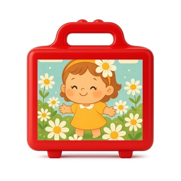 Maleta Plástica Personalizada 12x10cm Jardim das Margaridas