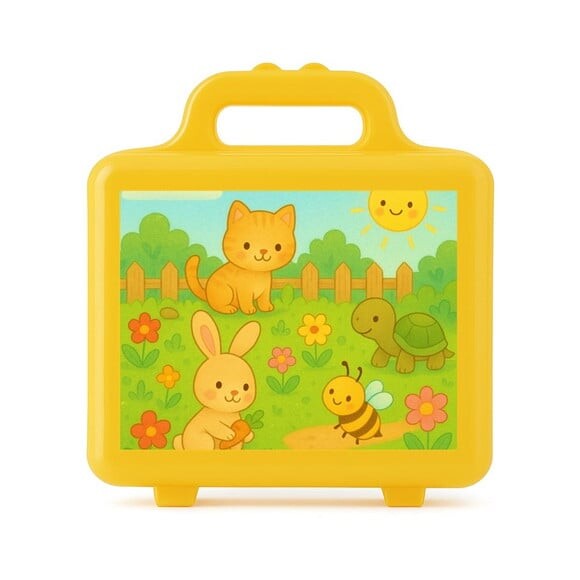 Maleta Plástica Personalizada 12x10cm Jardim dos Bichinhos