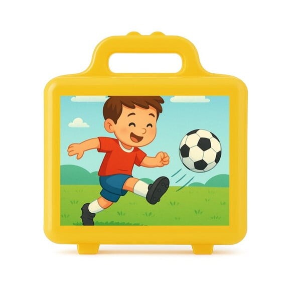 Maleta Plástica Personalizada 12x10cm Jogador de Futebol