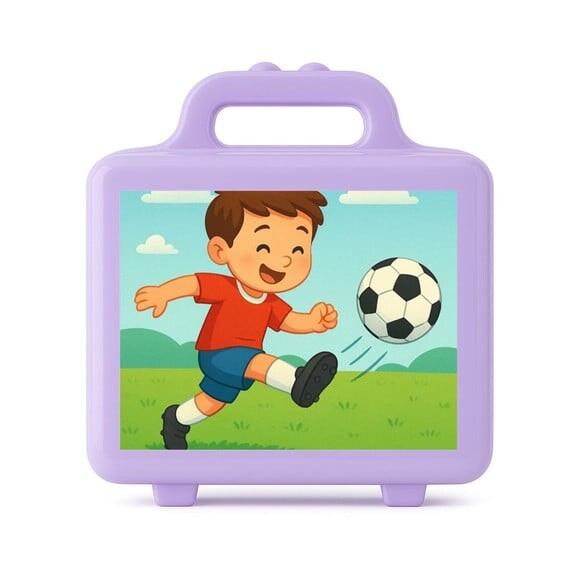 Maleta Plástica Personalizada 12x10cm Jogador de Futebol