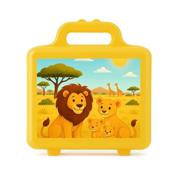 Maleta Plástica Personalizada 12x10cm Leões