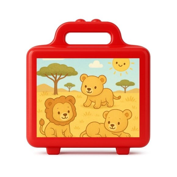 Maleta Plástica Personalizada 12x10cm Leãozinhos