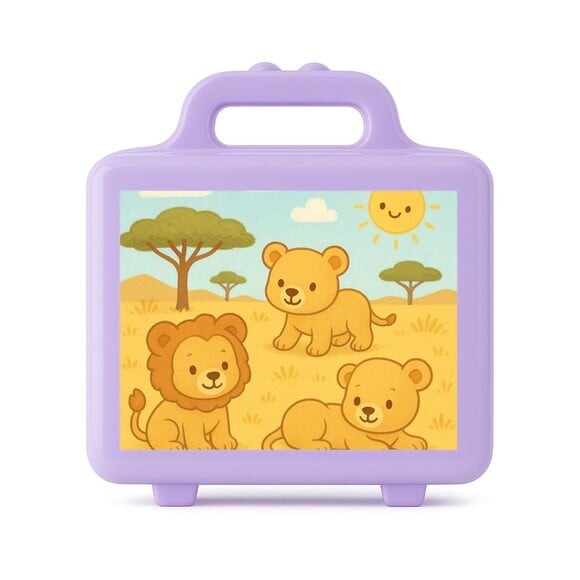 Maleta Plástica Personalizada 12x10cm Leãozinhos