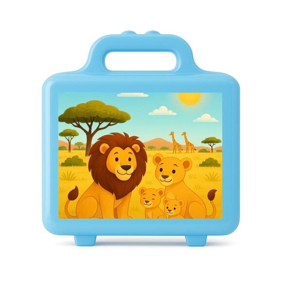 Maleta Plástica Personalizada 12x10cm Leões