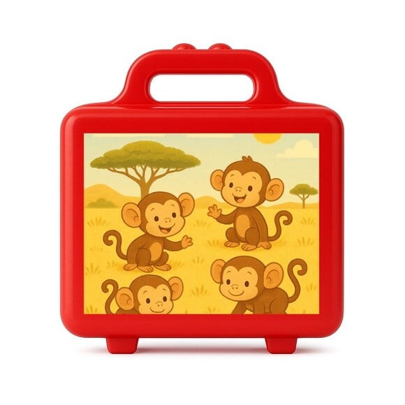 Maleta Plástica Personalizada 12x10cm Macaquinhos
