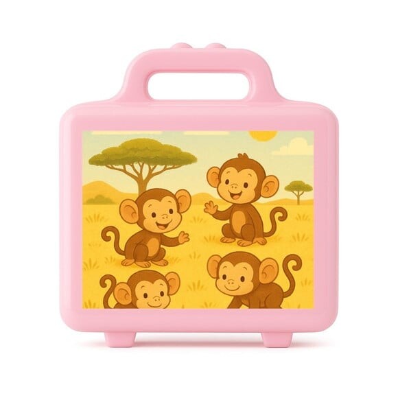 Maleta Plástica Personalizada 12x10cm Macaquinhos