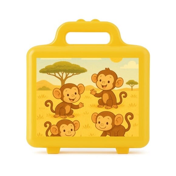 Maleta Plástica Personalizada 12x10cm Macaquinhos