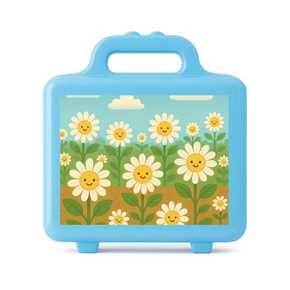 Maleta Plástica Personalizada 12x10cm Margaridas