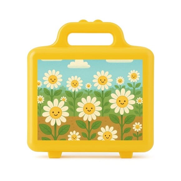 Maleta Plástica Personalizada 12x10cm Margaridas