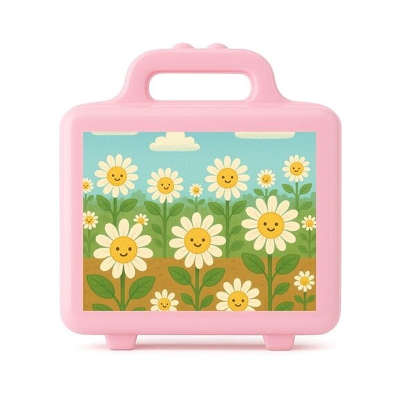 Maleta Plástica Personalizada 12x10cm Margaridas
