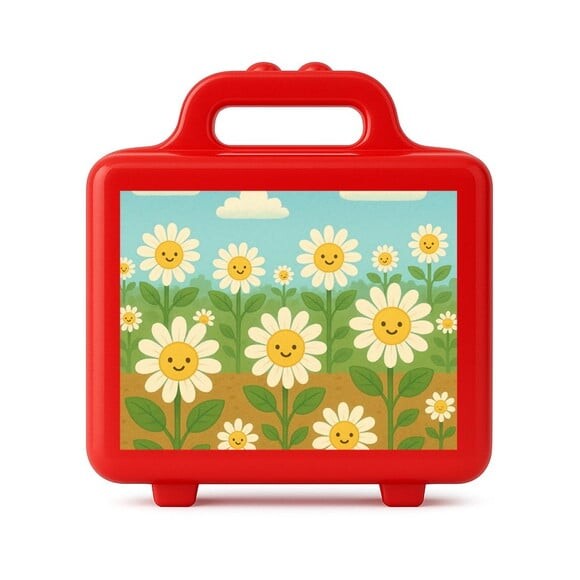 Maleta Plástica Personalizada 12x10cm Margaridas