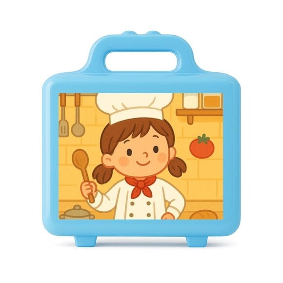 Maleta Plástica Personalizada 12x10cm Mini Chefe Menina