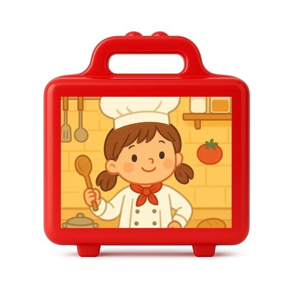 Maleta Plástica Personalizada 12x10cm Mini Chefe Menina
