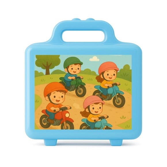 Maleta Plástica Personalizada 12x10cm Motocicletas Kids