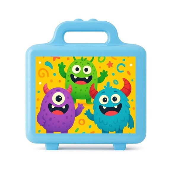 Maleta Plástica Personalizada 12x10cm Monstrinhos