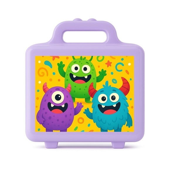 Maleta Plástica Personalizada 12x10cm Monstrinhos