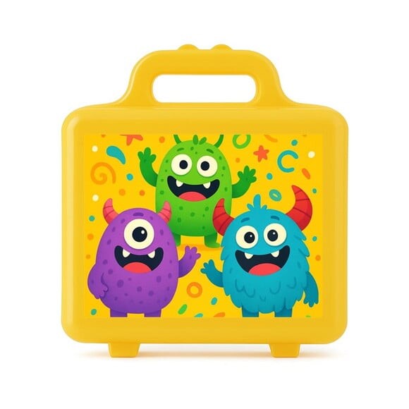 Maleta Plástica Personalizada 12x10cm Monstrinhos