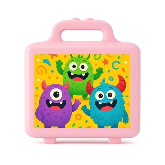 Maleta Plástica Personalizada 12x10cm Monstrinhos