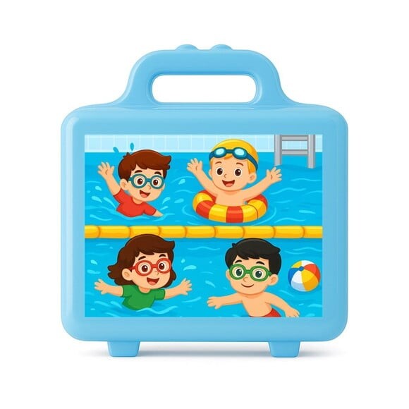 Maleta Plástica Personalizada 12x10cm Natação