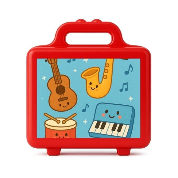 Maleta Plástica Personalizada 12x10cm Músicas Instrumentos