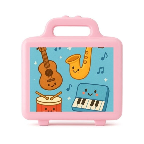 Maleta Plástica Personalizada 12x10cm Músicas Instrumentos