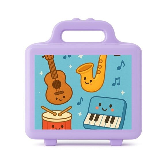Maleta Plástica Personalizada 12x10cm Músicas Instrumentos