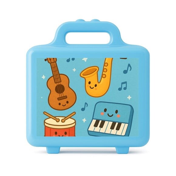 Maleta Plástica Personalizada 12x10cm Músicas Instrumentos