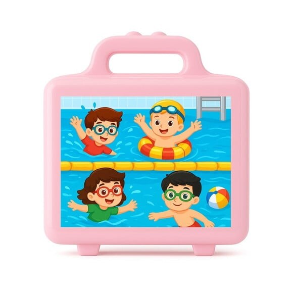 Maleta Plástica Personalizada 12x10cm Natação